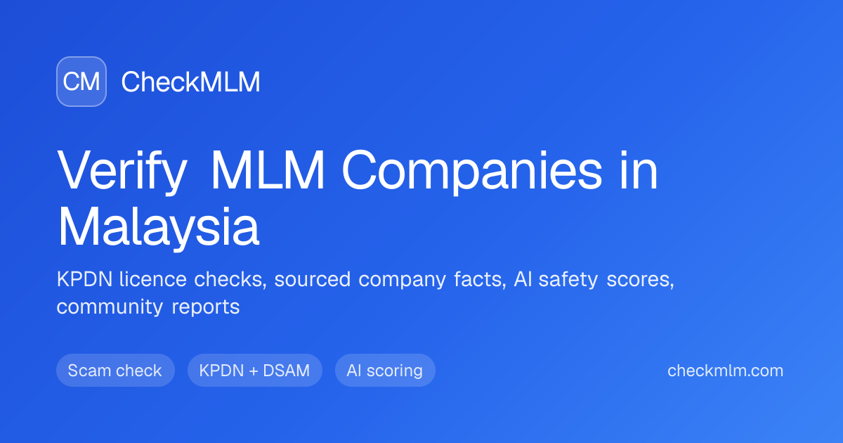 MLM Checker Malaysia — Verify Companies & Products | CheckMLM